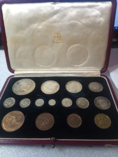 1937 King George VI Coronation Specimen Proof Coin Set, Crown to Maundy Penny.