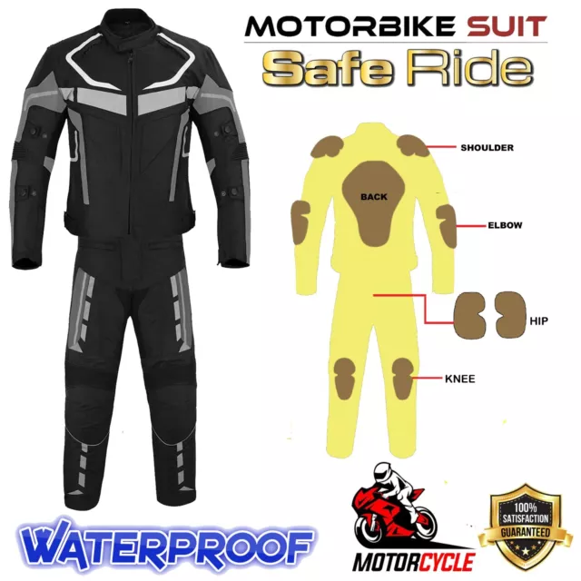 Trouser Motorbike Waterproof Jacket Motorcycle Suit CE Armoured Men Race Cordura