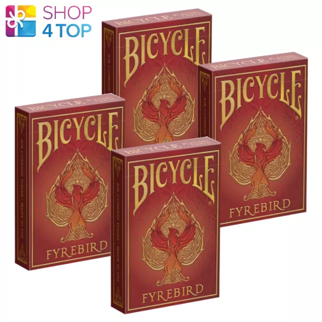 4 Fyrebird bicycle Jouer Cartes Pont Tours de Magie Poker Jeux Fait En USA Neuf