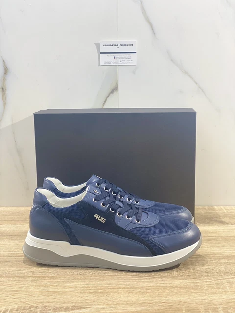 CESARE PACIOTTI 4US Sneakers Uomo In Pelle Blu Luxury Paciotti 44