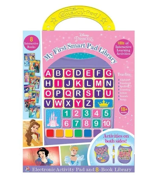 Disney Princess My First Smart Pad Library Toy 8 Books Alphabet Colours Songs