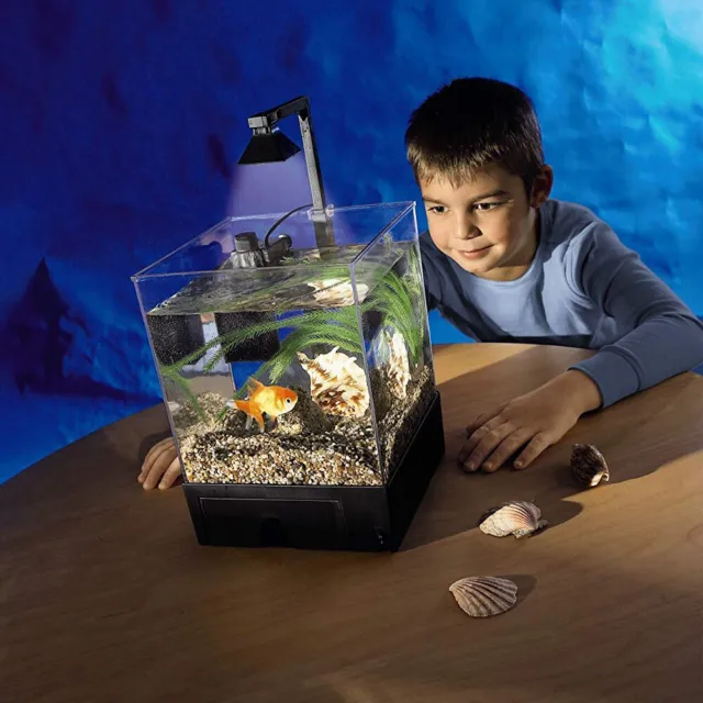 Desktop 5.5 Liter Pet good fish Aquarium tank w/ LED Light & Filter & Pump