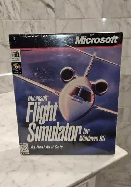 MICROSOFT FLIGHT SIMULATOR for Windows 95 PC CD-Rom NEW SEALED VINTAGE ...