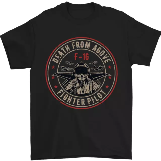 Death From Above F-16 Fighter Pilot RAF Mens T-Shirt 100% Cotton