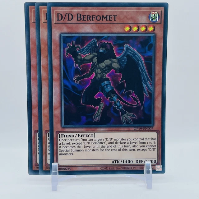 Yugioh! D/D Berfomet OP19-EN007 Super Rare Unlimited Edition X3 Playset (VLP)