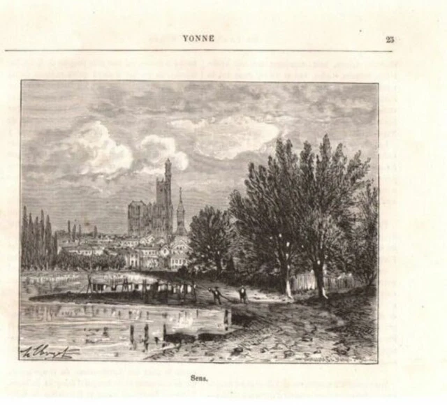 GRAVURE SUR BOIS 19ème SENS