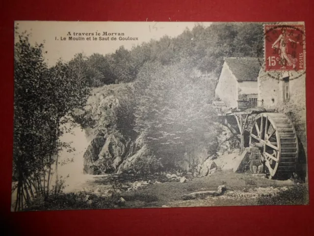 cpa carte postale ancienne Morvan le moulin du saut de gouloux