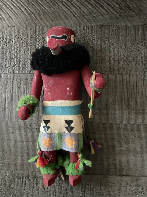 Muñeca Kachina Vintage Saliomopiya Roja 3er Sur Zuni