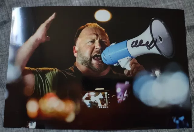 ALEX JONES INFO WARS HOST MEDIA TALKS SHOW STAR SIGNED AUTOGRAPH 4x6 PHOTO RARE