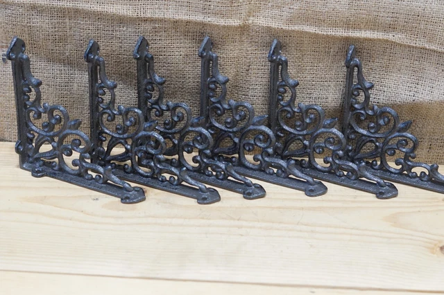 6 Antique Style Shelf Brace Wall Bracket Cast Iron Brackets Corbels Victorian