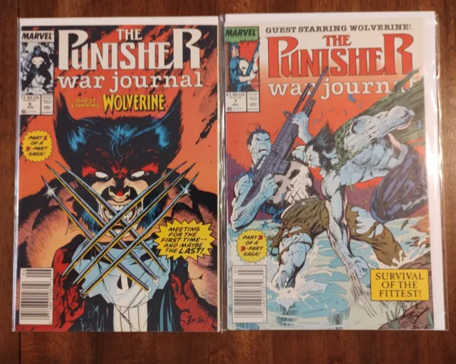 The Punisher War Journal #6 7 Marvel 1988 Jim Lee Wolverine Newsstand VF/NM set