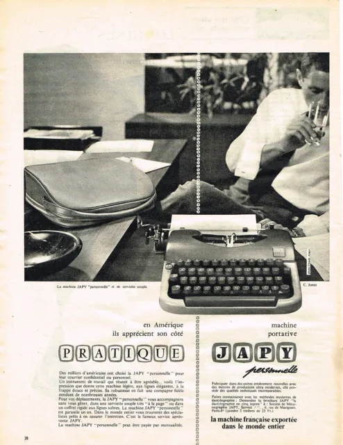 PUBLICITE ADVERTISING 0314   1959   JAPY   machine à écrire