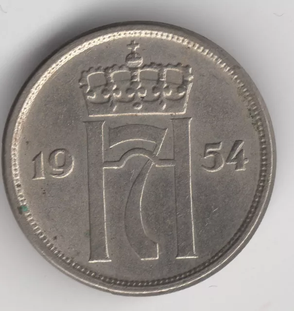 1954 Norway 10 Ore Coin