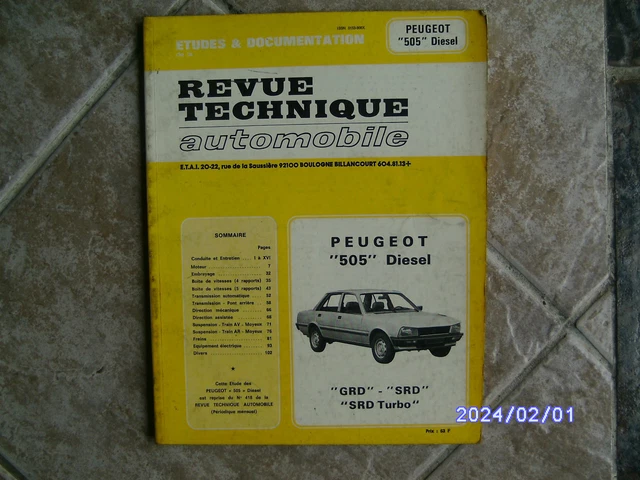 Voiture de 1982 couleur bordeaux - PEUGEOT 505 SRD Turbo