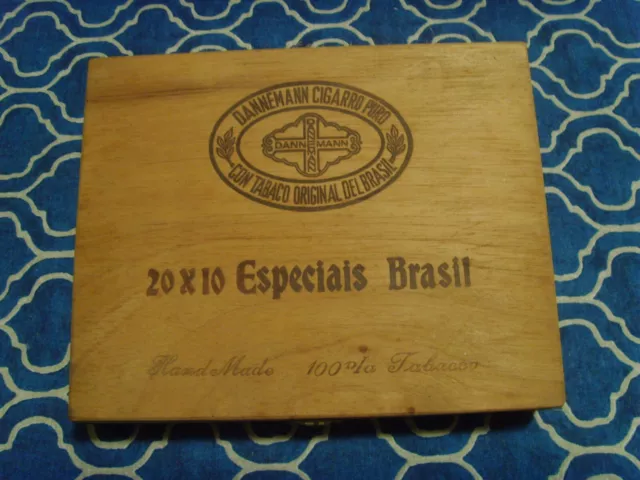 Scatola legno VUOTA Sigari DANNEMANN CIGARRO PURO 20X10 Especiais Brasil. (01)