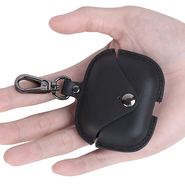 Genuine Leather Case for Airpods Pro 2 Bluetooth Headset Protective Case Box (Bl