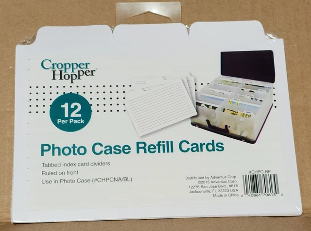 Estuche fotográfico Advantus Corporation Cropper Hopper tarjetas de recarga de 12/paquete 4"" CHPCNA/BL