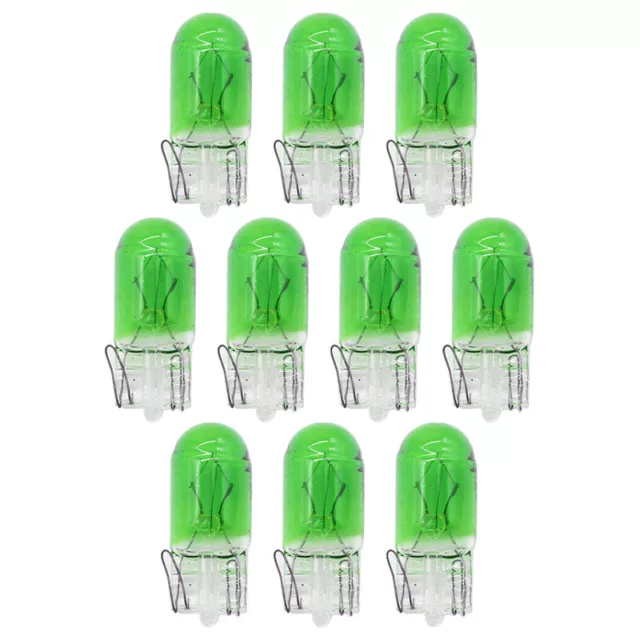 10x T10 194 168 W5W Verre Vert Ampoule Halogène Globe Lampe Latérale Voiture az