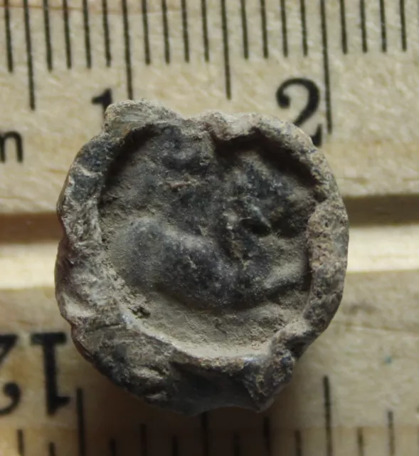 Rare Ancient Roman Byzantine imperial Lead seal artifact intact Horse rider