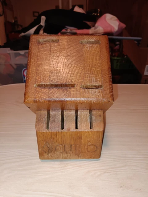 Cutco Steak Table Knife Storage Block 8 Slots Honey Oak - Made In USA