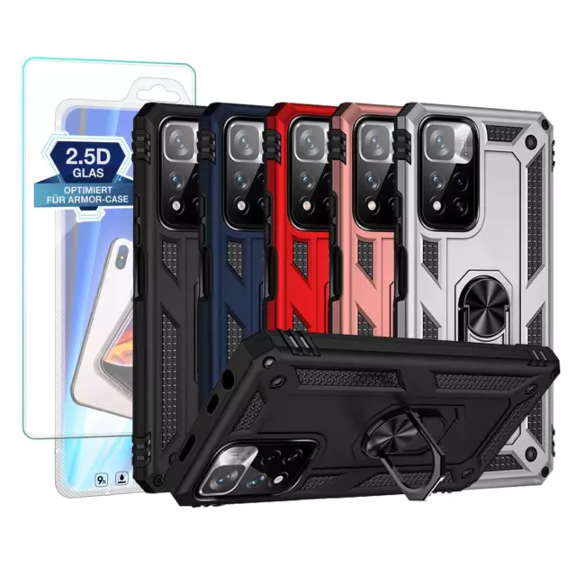 Outdoor Panzer Hülle für Xiaomi Redmi Note 11 S 11 Pro Handy Case Displayglas