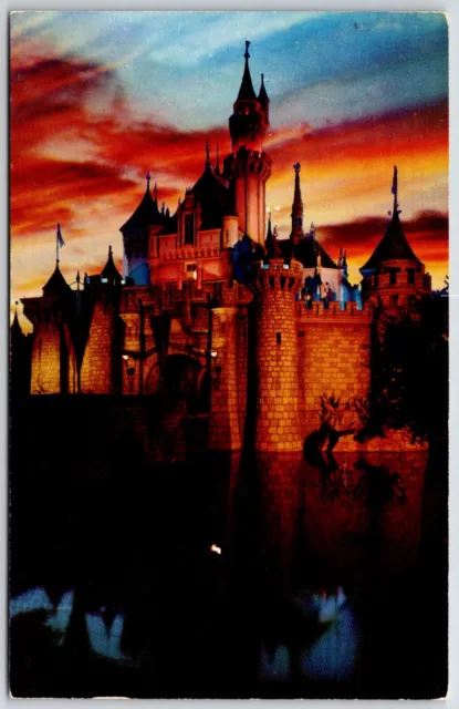 Twilight Sleeping Beauty Castle Disneyland Amusement Park Funny Message 50s