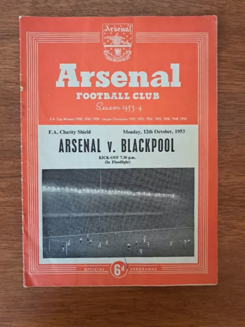 Arsenal V Blackpool 1953 Charity Shield