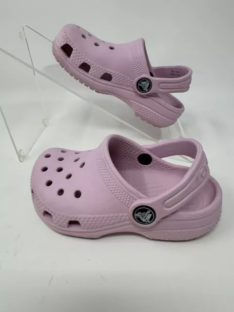 Crocs Classic Pink Slip On Comfort Clogs Toddler Youth Girls Size C8 EUC