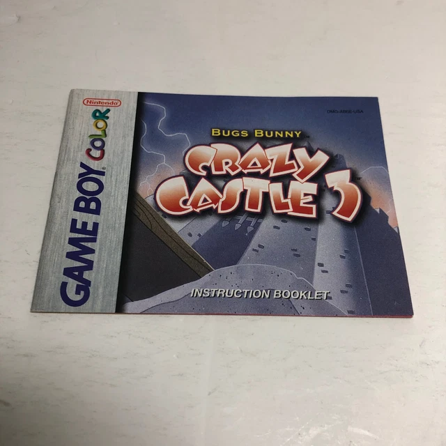 BUGS BUNNY CRAZY Castle 3 livret d'instructions SEULEMENT ! (Game Boy