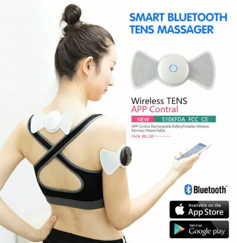 Wireless Smart TENS Electronic Pulse Massager with Replacement Gel Pads