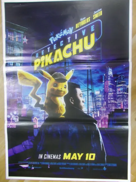 DETECTIVE PIKACHU pokemon 2019 DOUBLE SIDE DS Rare Film Poster India Orig ENG