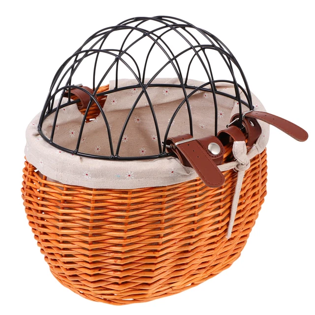 CAISSE DE VÉLO Mur Rotin Panier Chien Transporteur Panier Avant Guidon Panier EUR 60,99