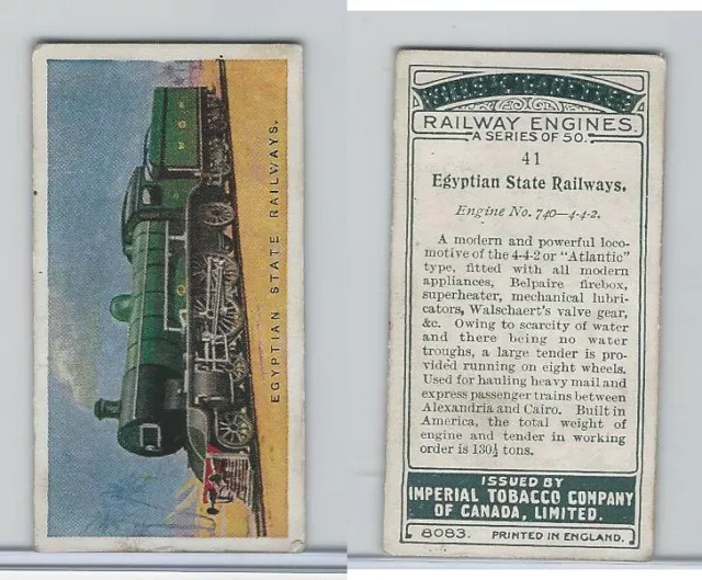 C30 Imperial Tobacco, Railway Engines, 1923, #41 Egyptian State Rail