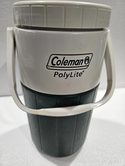 Vintage Coleman Water Jug Polylite 1/2 Gallon Cooler Jug #5590 Green & White