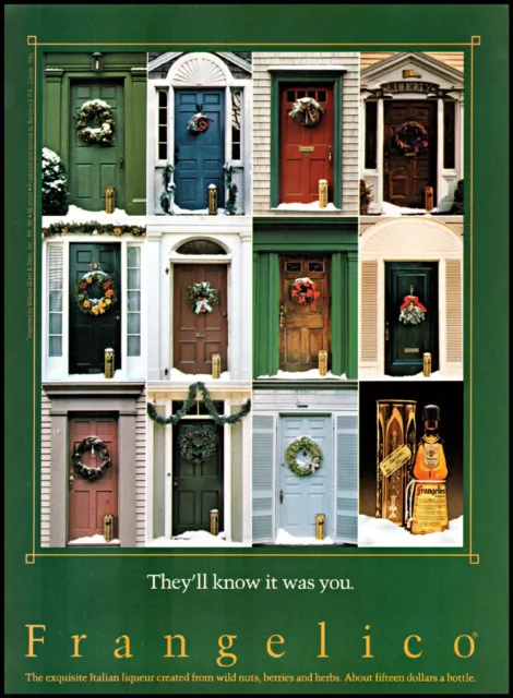 1983 Frangelico Hazelnut Liqueur Christmas wreaths vintage photo Print Ad ads29