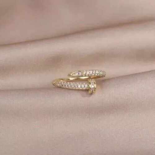 1.30Ct Round Cut Simulated Diamond Nail Wedding Band Ring 14k Yellow Gold Plated