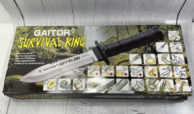 Vintage Gaitor Survival king 1992 Stainless Steel with Sheath &Accessories NOS