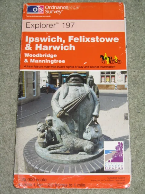 Ordnance Survey Explorer 1:25,000: Sheet 197 Ipswich, Harwich & Felixtowe - 1999