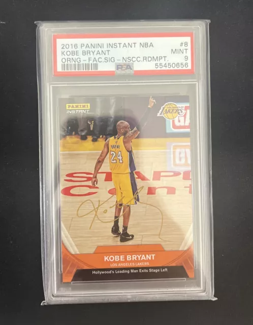 2016 Panini Instant NBA Kobe Bryant Orange FAC. SIG. NSCC. RDMPT. /50 #8 PSA 9