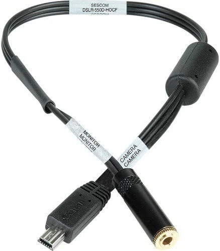 Sescom A/V Out Headphone Monitoring Cable DSLR Canon T2i 550D 60D HD Video