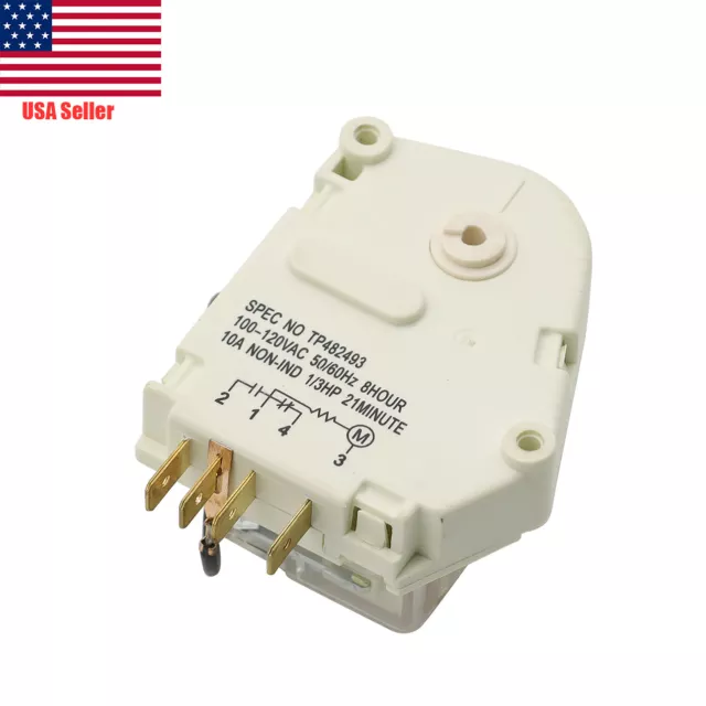 482493, W10822278 Defrost Timer for Whirlpool, Kenmore Refrigerator