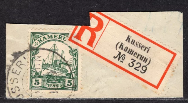 Kamerun Mi 21 I   Reko-Briefstück  Kusseri  15.9.07