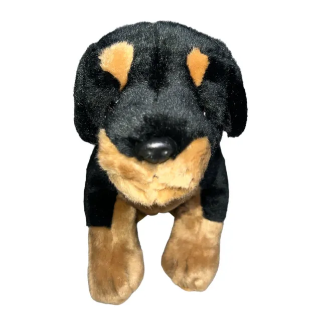Russ Berrie Purebred Puppies ROTTWEILER Dog Plush 12" Realistic With Collar 4387