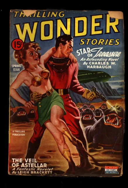 Thrilling Wonder Stories vol 25 # 3 G+ 2.5 "Star of Treasure"  Spring 1944 Pulp