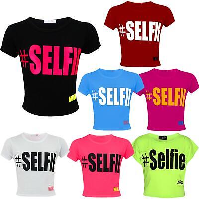 Bambine Nuova Stagione" # Selfie "stampato Crop Top T Shirt 7 8 9 10 11 12 13 ANNO