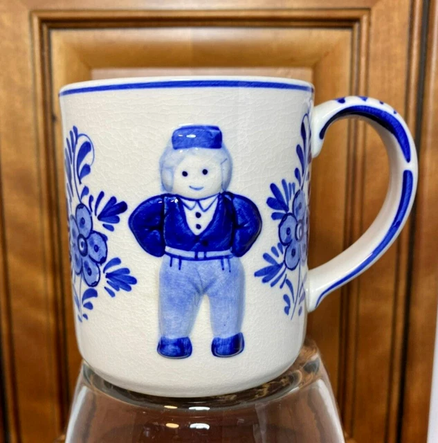 Vintage Delft Blue D.A.I.C Dutch Boy Coffee Mug