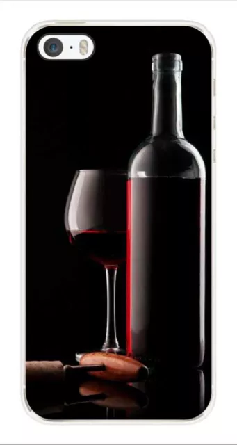 Printed silicone case compatible with Apple iPhone SE Wine