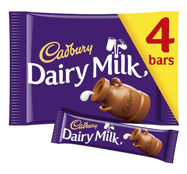 4BARS ORIGINAL CADBURY Dairy Milk Chocolate Bar Imported From The UK