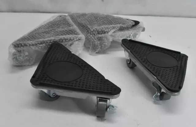 4 Piece Metal Caster Rolling Dolly Corners Triangle with Padded Top 38x22 6.5"