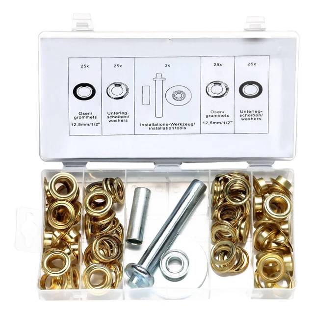 REPAIR KIT HEAVY Duty Brass Eyelet Grommets Grommet Kit 1/2 inch